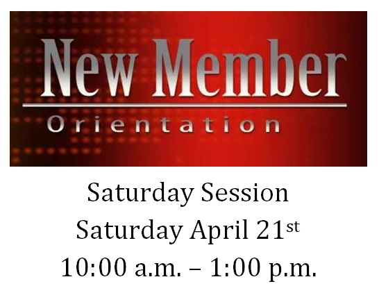 New Members Orientation-Saturday